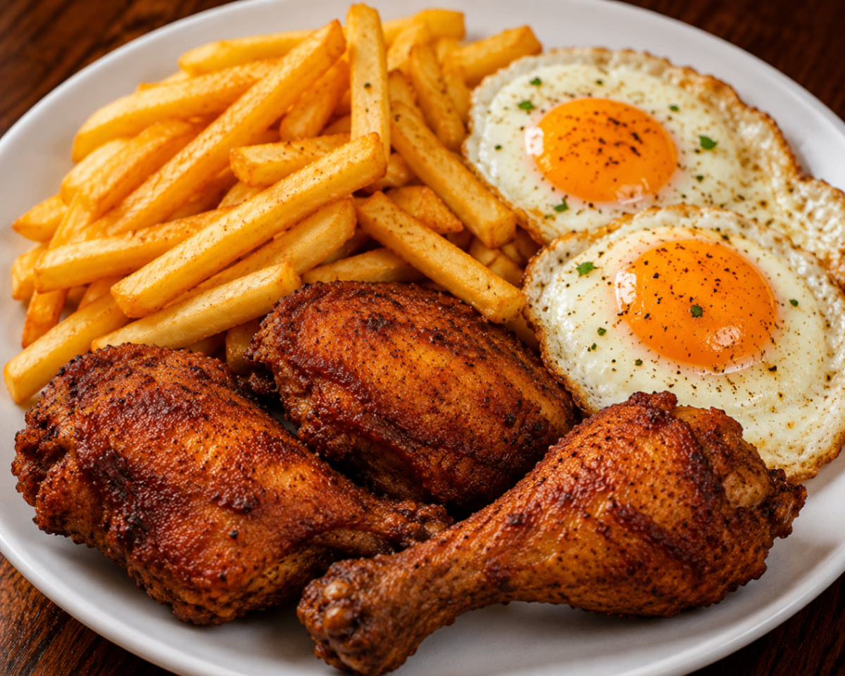 Indomie with turkey & eggs